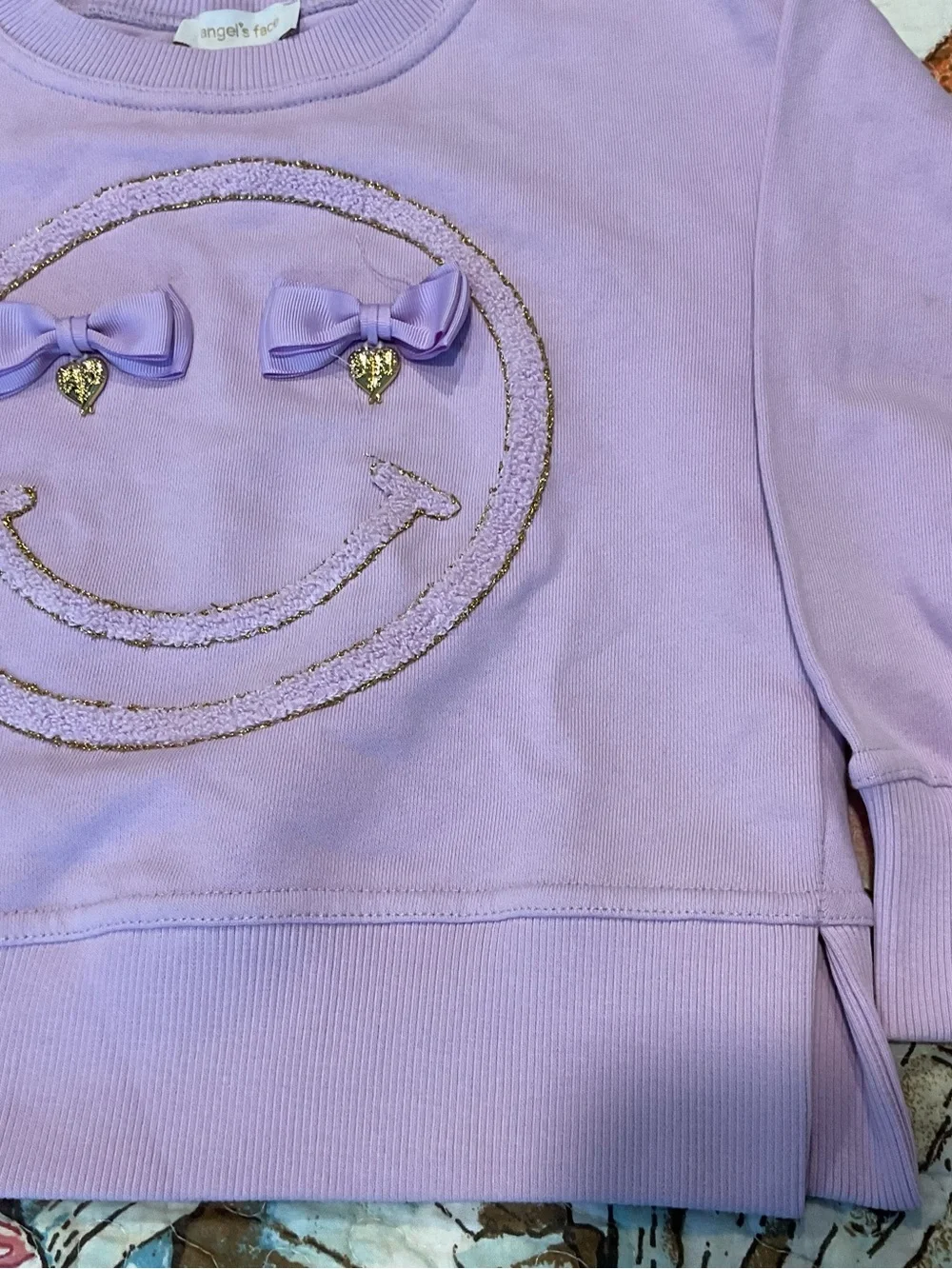 lavender purple cotton-blend sweatshirt from Angel's Face in size 6-7Y